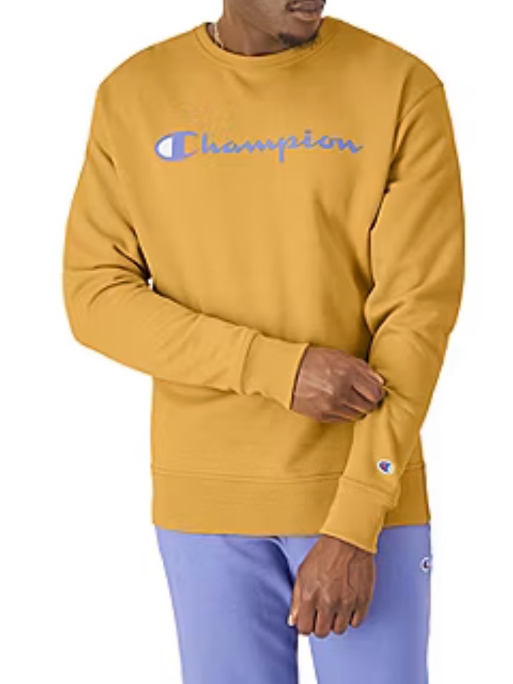 Champion Powerblend Fleece Mens Crew Neck Long Sleeve Sweatshirt